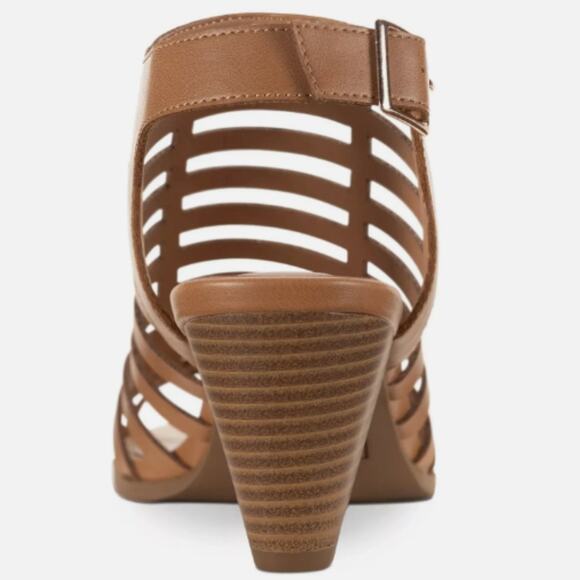 NEW Style & Co Haileyy Caged Upper Cone Heel Shootie Sandals 7.5M Platino Gold - Picture 3 of 3